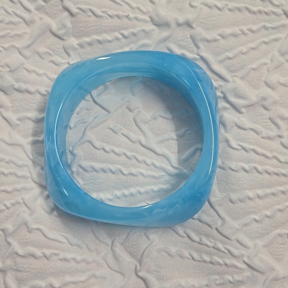 Blue Square Bangle Bracelet